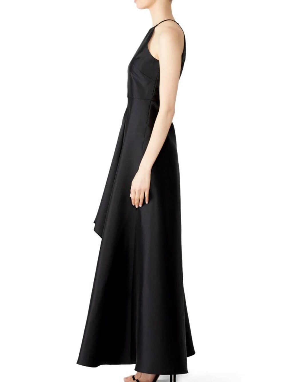 Badgley Mischka Black Sculptural Gown 2 - Picture 2 of 10